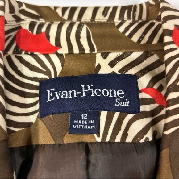NWT Evan Picone Suit Women’s 12 Brown Floral 2 Piece Professional Business New - Picture 4 of 16